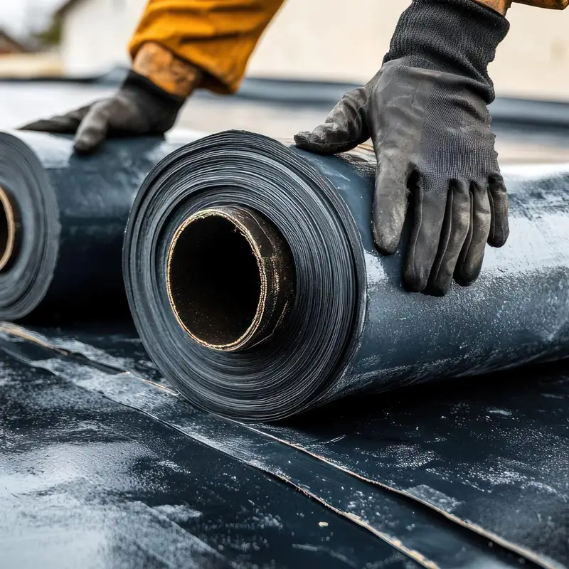 Pose d'une membrane d'étanchéité sur un toit-terrasse